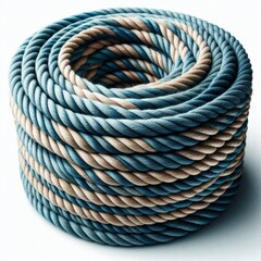 Obraz premium Skein of rope. Close up of skein of rope isolated on white background. AI generated.