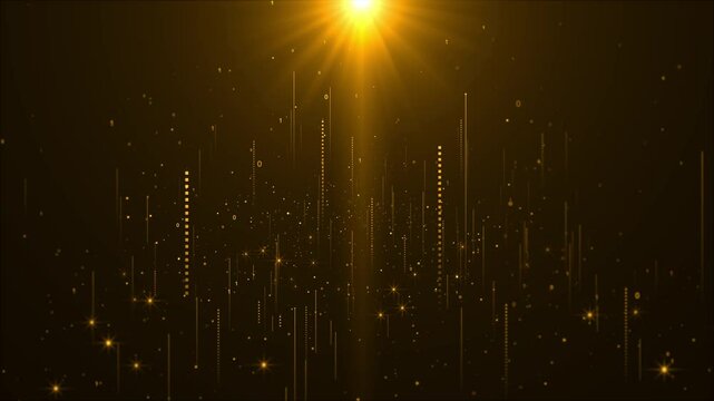 Beautiful Sparkles particle light award stage background. charismas, new year holiday, wedding glitters gorgeous awards ceremony party performance. Event Awards Trailer Titles Cinematic Concert. 4K 3D