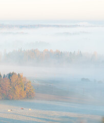 Autumn landscape in the countryside of Latgale,,Latvian nature.