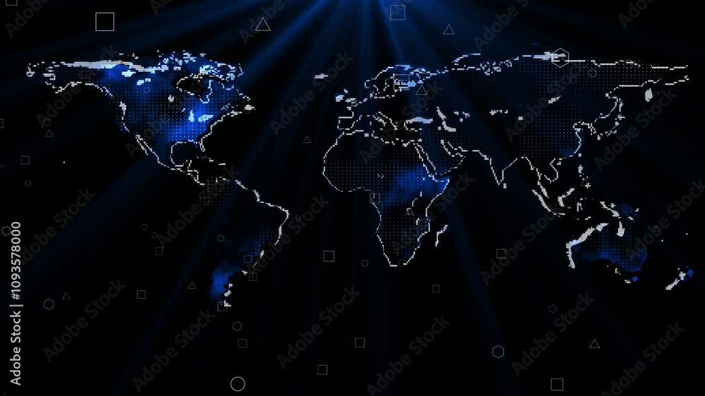 Poster abstract news concept blue cyberspace lines connecting data. global network connection international