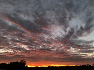 dramatic skies over the field