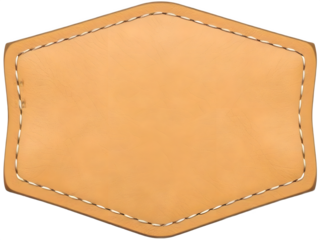 Tan Leather Patch with Stitching