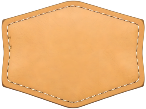Tan Leather Patch with Stitching