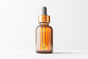 Fototapeta premium Glass dropper bottle serum isolated on white background