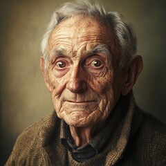 Fototapeta premium An old man with a very sad look on his face