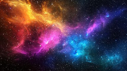 Obraz premium An eye-catching cosmic wallpaper filled with vibrant colors and intricate star patterns, embodying wonder