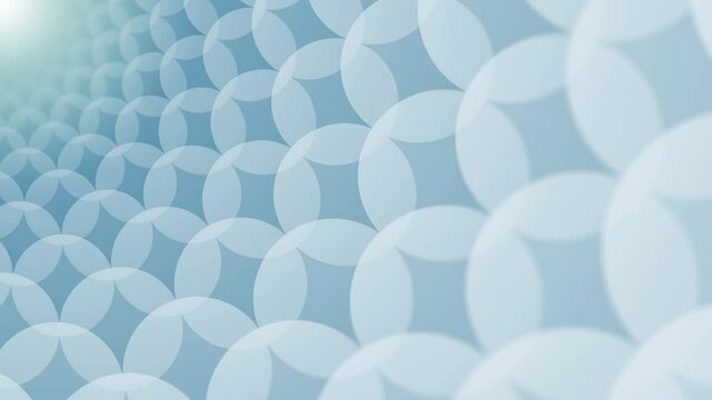 Circles Tunnel Background Loop circles arranged with natural Fibonacci sequence Blue White Gray