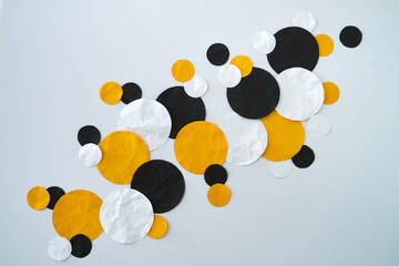 Black, Yellow and White paper dots