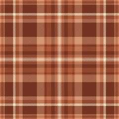 Reel pattern background fabric, artwork plaid texture check. Rural tartan textile seamless vector in orange and red colors.
