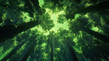 Fototapeta premium Enchanted Forest: A Canopy of Green
