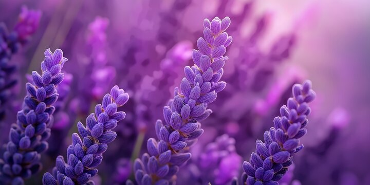 A close-up of lavender blooms surrounded by soft purple backgrounds showcasing nature's beauty.