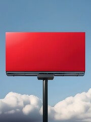Red billboard on an blue sky