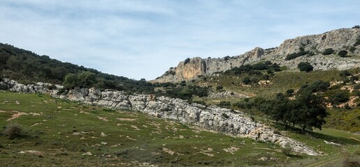 Agriculture landscape and mountains in Andalusia, Spain.