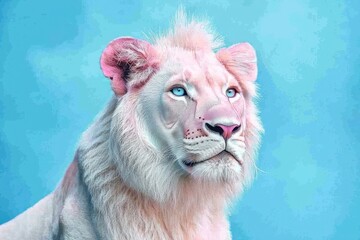 Abstract wallpaper showcasing a pastel-colored lion, capturing the essence the panthera species through