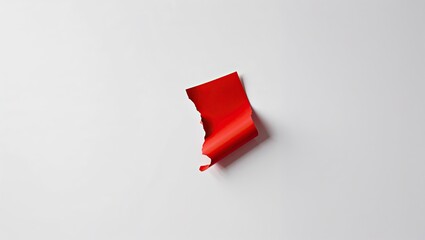 Red Torn Paper with Curled Edge
