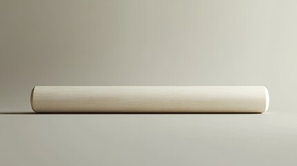 Light Beige Cylindrical Wooden Object on Pale Background