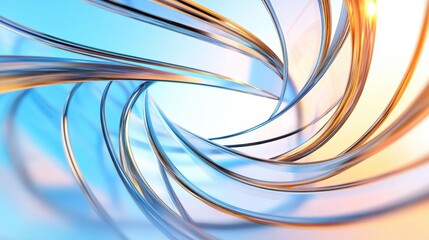Naklejka premium 3D Glass Helix with Cold Reflections
