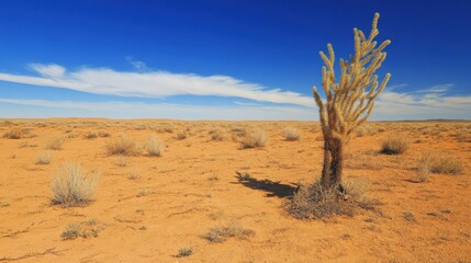 Remote, sandy area known for its extreme heat and limited plant life.