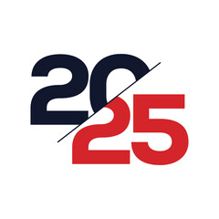 Happy new year 2025 design logo text vector illustration new year celebration concept