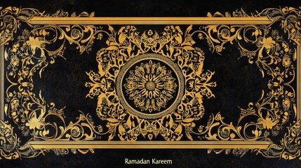 Elegant Gold Floral Design Ramadan Kareem Artwork