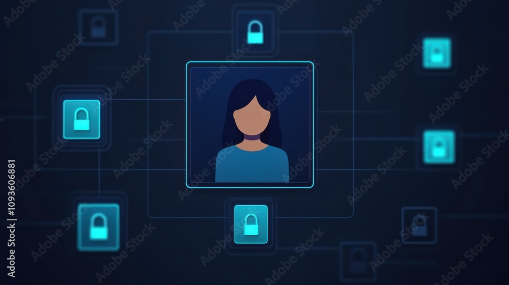 Poster safeguards mitigate security risks and threats. multi-factor authentication process concept
