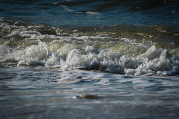 Close-Up of Ocean Waves at Shore