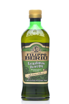 IRVINE, CALIFORNIA - 19 NOV 2024: A bottle of Filippo Berio Extra Virgin olive oil.