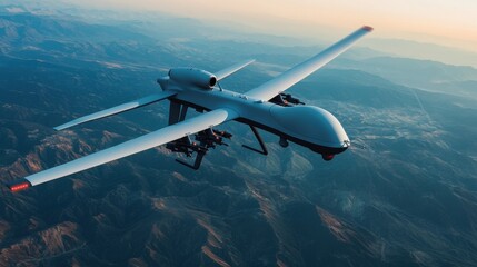 Military Drone in High Altitude Surveillance Operation