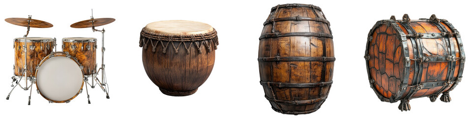 Fototapeta premium Musical Instrument – Unique Instrument, Such as Turtle Shell Drums Isolated on Clear White Background Highly Detailed