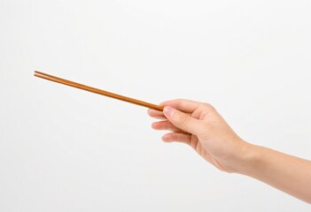 Sticks in hand on a white background