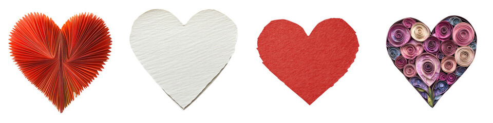 Fototapeta premium Heart-Shaped Card – A Card Made in the Shape of a Heart, Used to Convey Affection or Appreciation Isolated on Clear White Background Highly Detailed