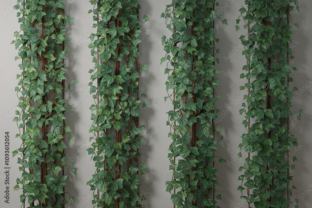 Aufkleber 3d rendering of climbing vines for botanical digital design and landscape visualization