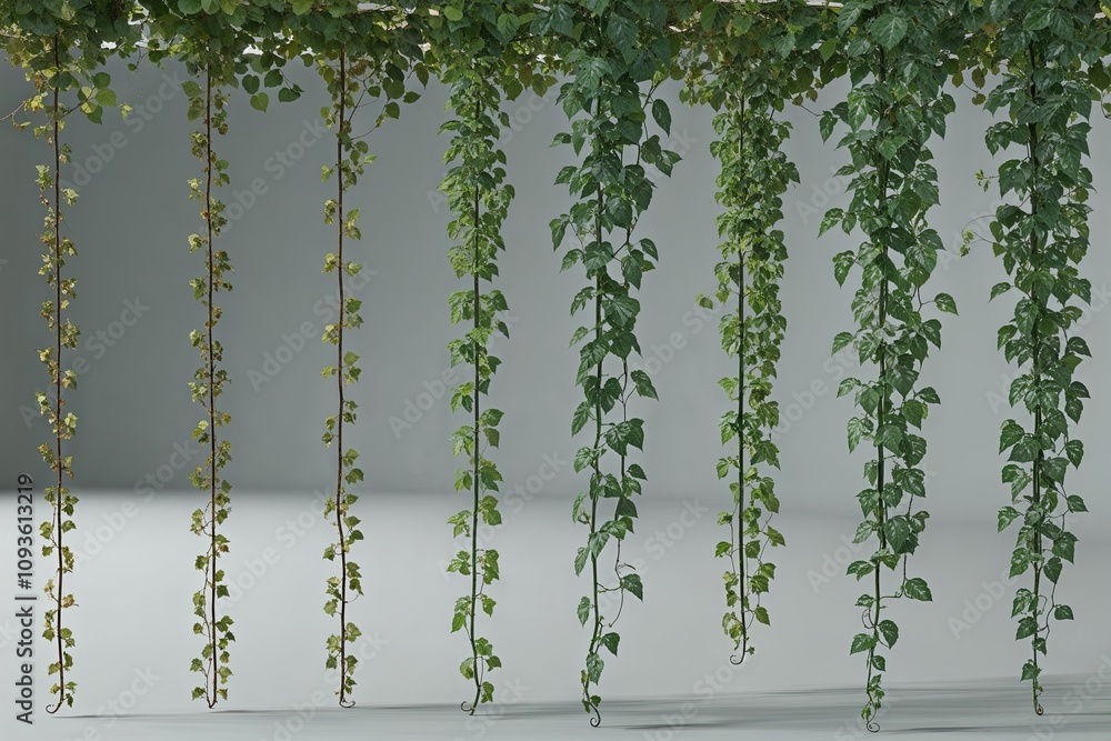 Poster 3d rendering of vine species on a crystal-clear background for garden visualization and digital illu