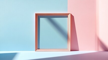 Fototapeta premium Pastel Minimalist Frame Mockup: A Blank Canvas of Serenity