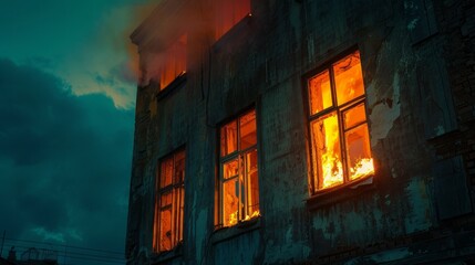 fire in the window.