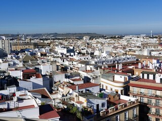 the panorama view of Seville, Spain 