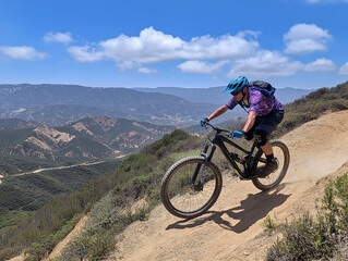 Fototapeta premium Mountainbiker auf einer Strecke in der Natur