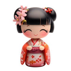A Japanese doll dressed
