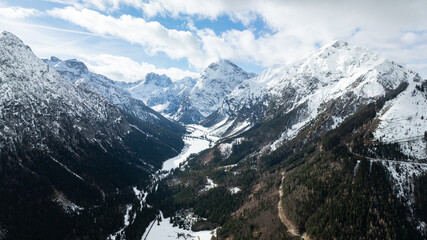 snow covered mountains