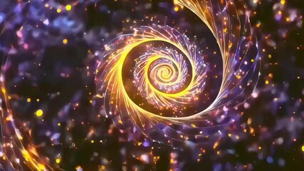 Abstract 3D background with swirling spiral particles, digital background of dots - Powered by Adobe