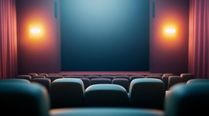 Low-intensity wall lights in a movie room, ensuring unobtrusive viewing