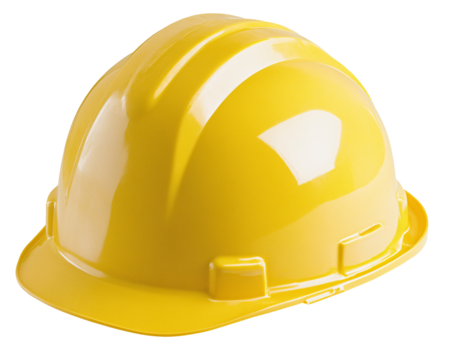 a yellow hard hat on a white background