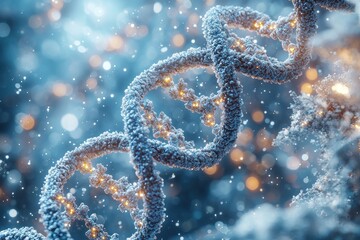 A Crystalline DNA Double Helix with Glowing Lights