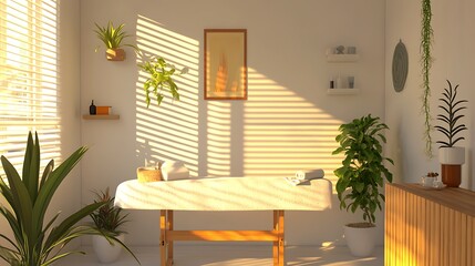 A massage room with a focus on deep relaxation and stress relief 