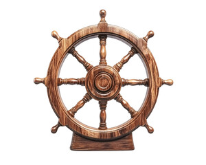 Obraz premium a wooden steering wheel on a stand