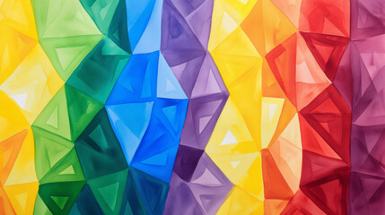 Obraz premium Colorful abstract geometric pattern made of triangles in vibrant rainbow hues