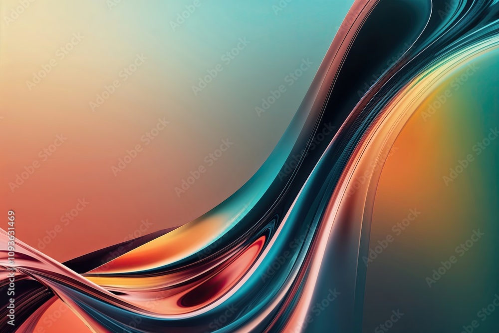 Poster sophisticated abstract liquid background design featuring timeless flow and vibrant gradient colors