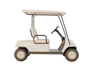 a white golf cart with a canopy