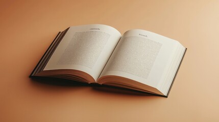 Open Book with Text in Black Ink on White Pages