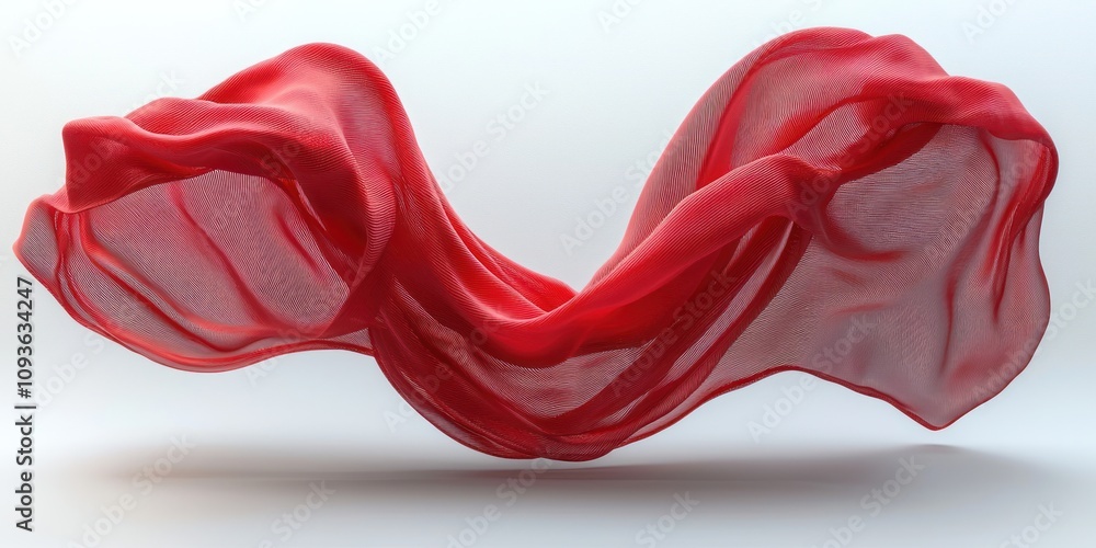 Poster abstract red fabric draped in motion